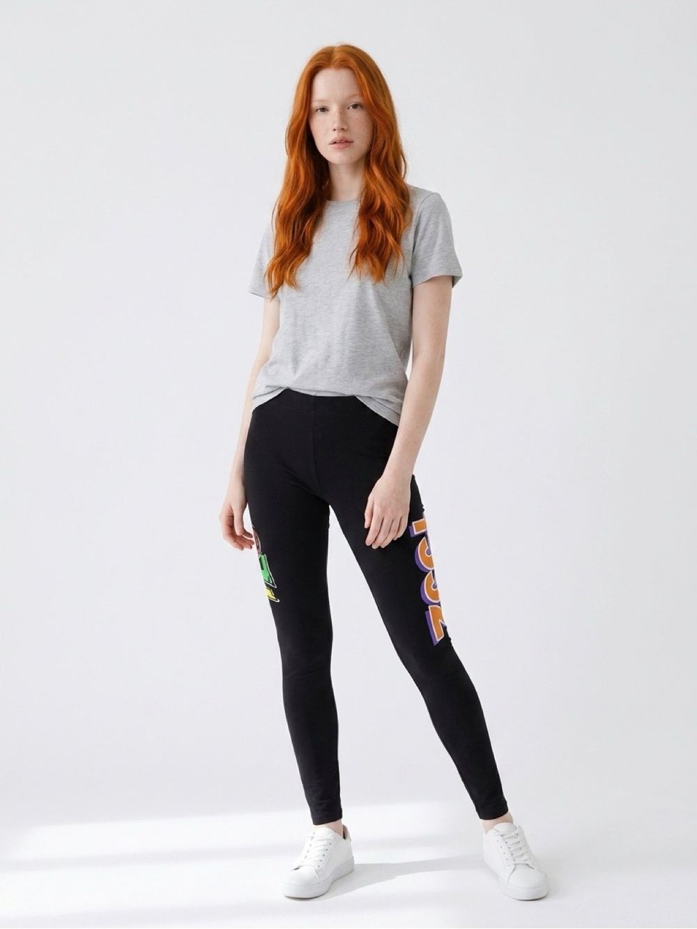 TLC 1992 Side-Logos Women's Black Cross Colours Leggings